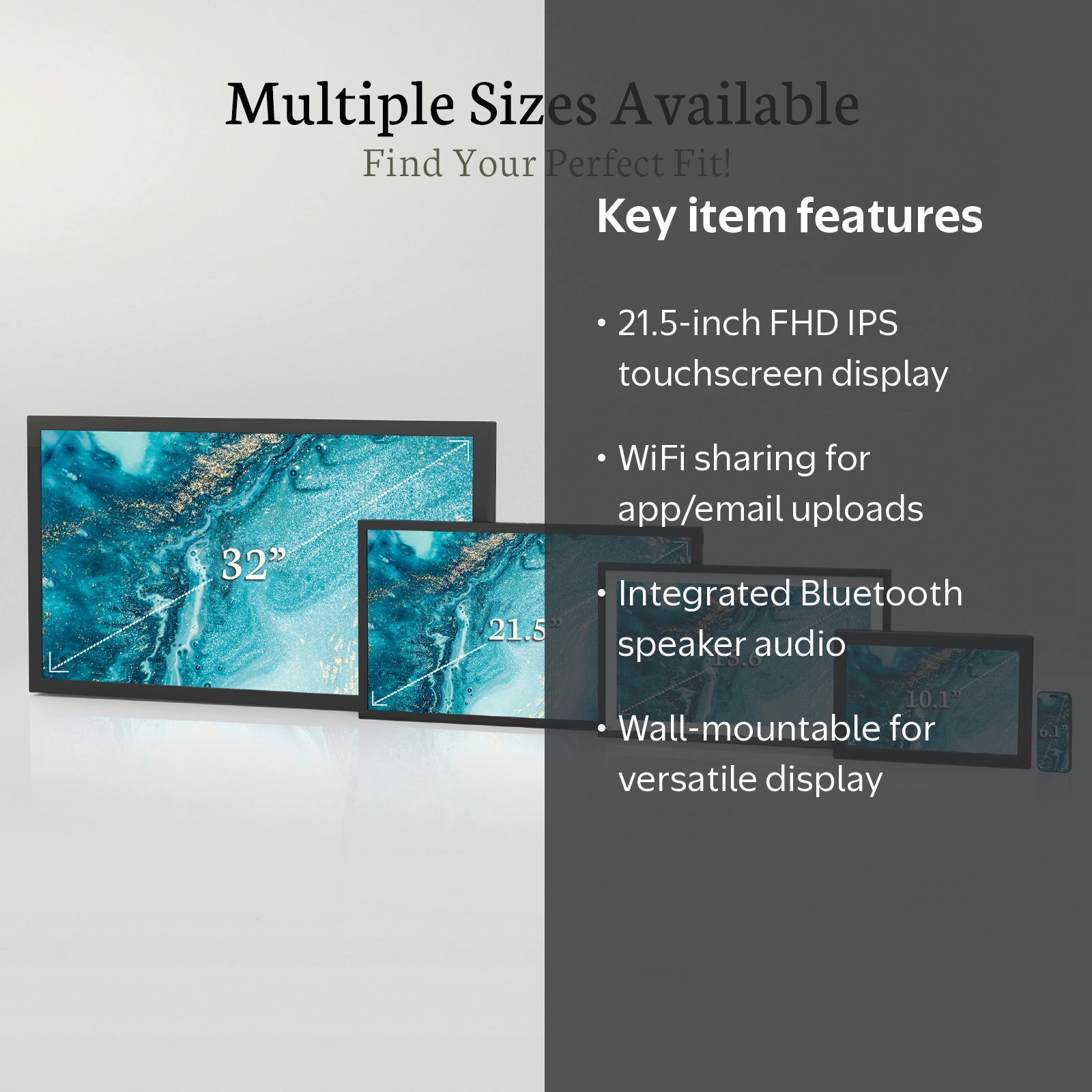 BSIMB, Digital Picture Frame, 21.5 Inch, 64GB, Touchscreen WiFi