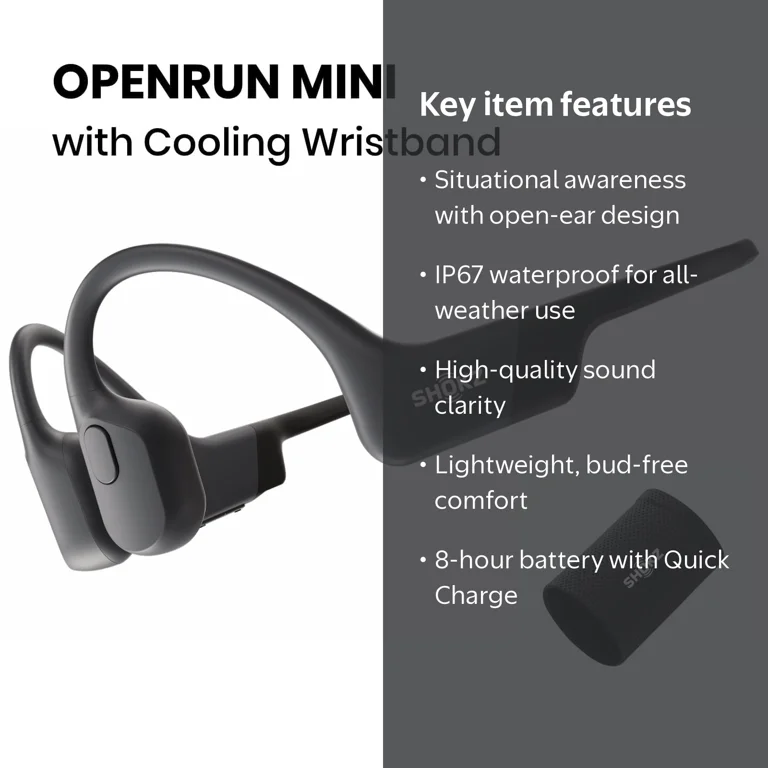 Shokz OpenRun Mini Bone Conduction Waterproof Bluetooth Headphones