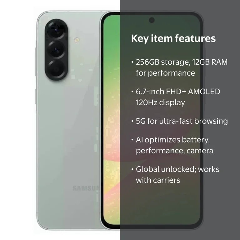 Samsung Galaxy A56 5G AI Smartphone, 256GB+12GB RAM, Unlocked
