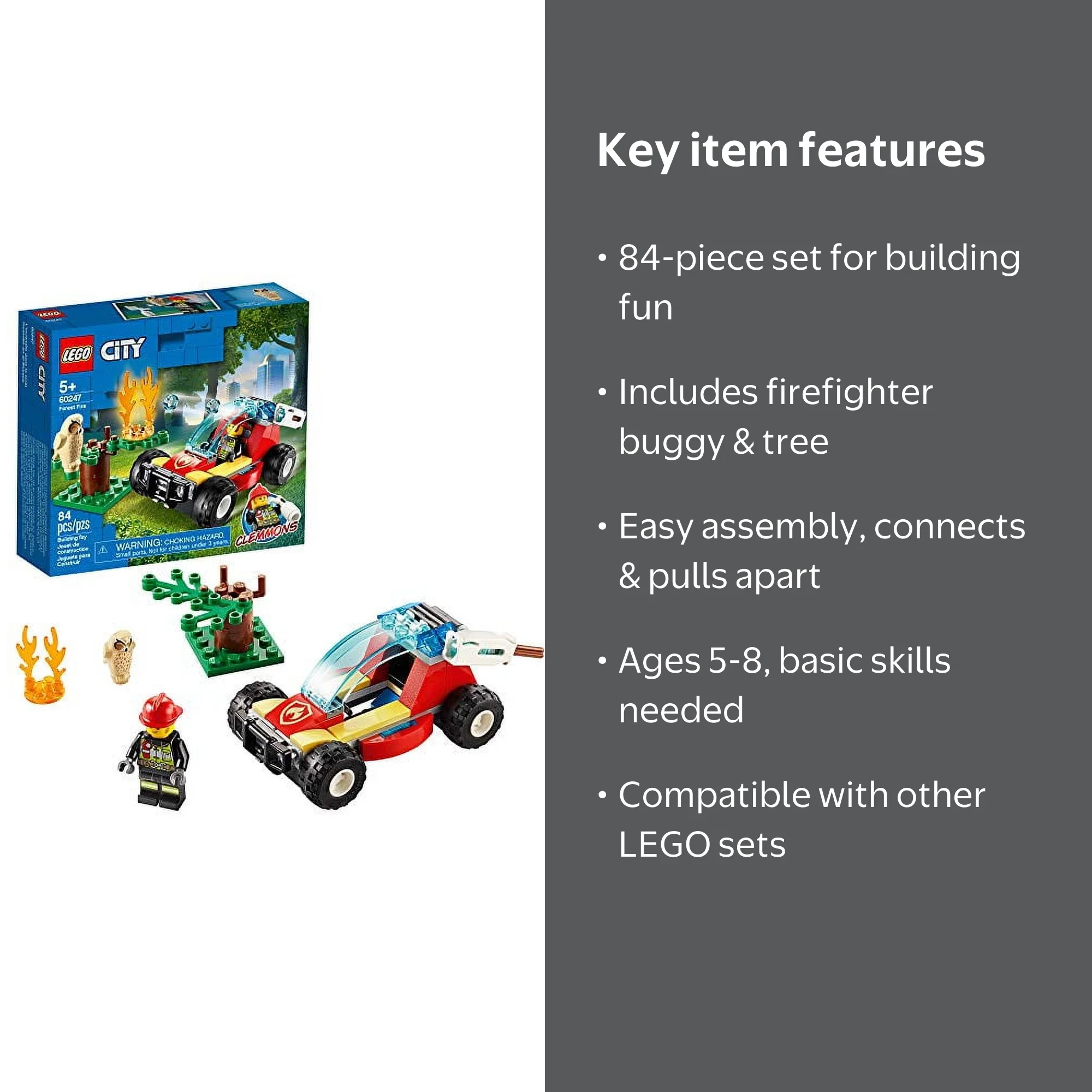 LEGO City Forest Fire 60247 Firefighter Toy, Cool Building Set for