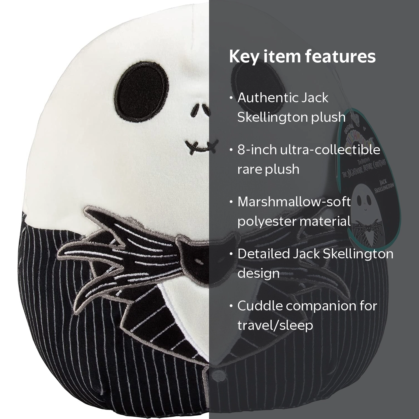 Kellytoy Squishmallow Nightmare Before Christmas Jack Skellington