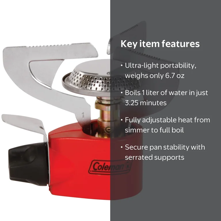 Coleman, Backpacking Stove, Single Burner, 6.7 oz lightweight