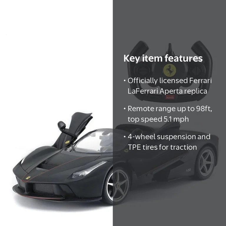 Rastar, RC Car, Ferrari LaFerrari Aperta 1/14 Scale, Black