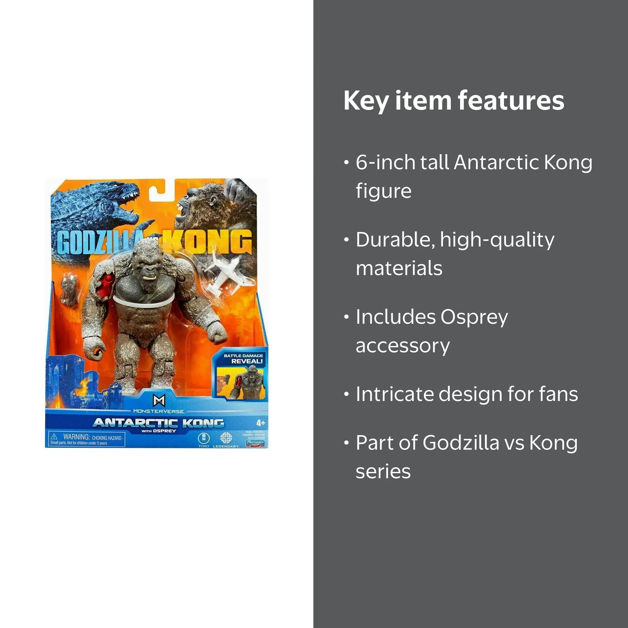 Godzilla vs. Kong 6 in Antarctic Kong with Osprey Action Figure