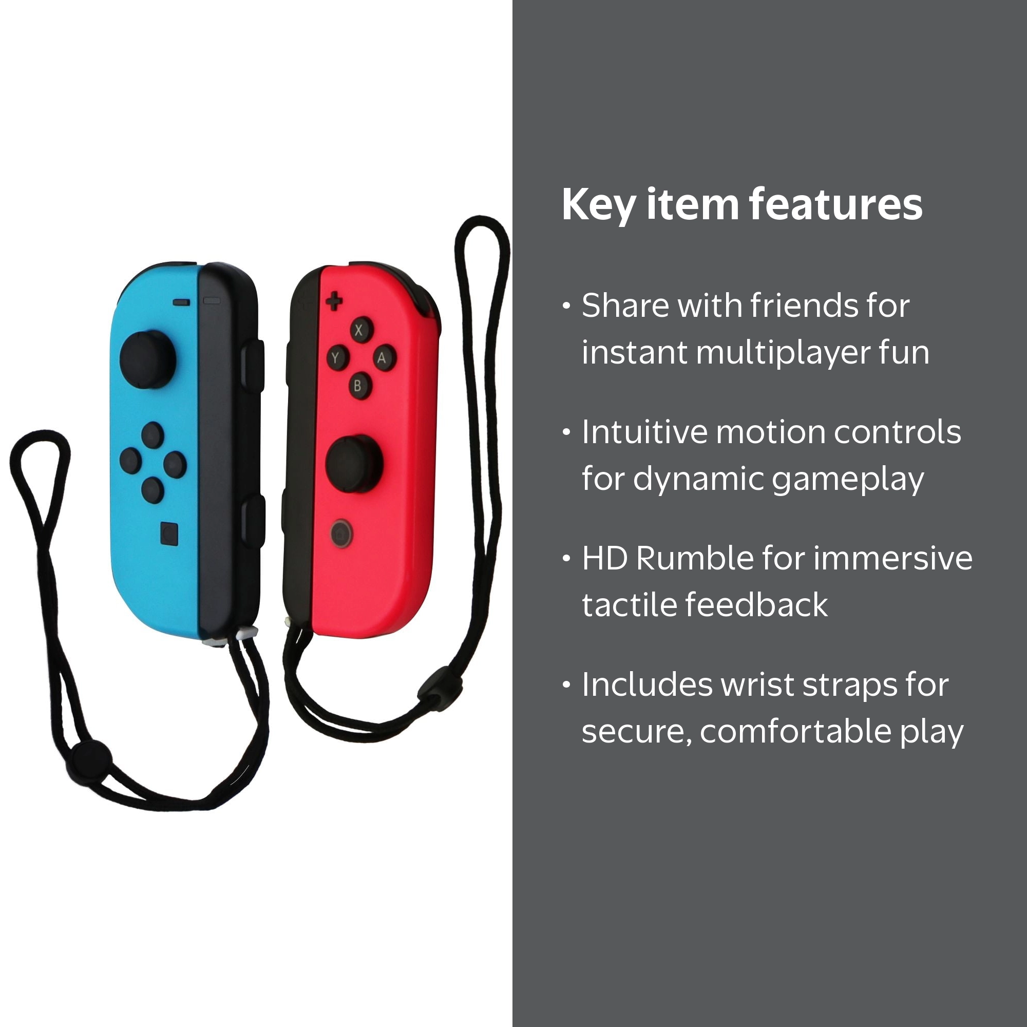 Free Shipping! Nintendo Switch Joy-Con (L/R) Neon Red/Blue