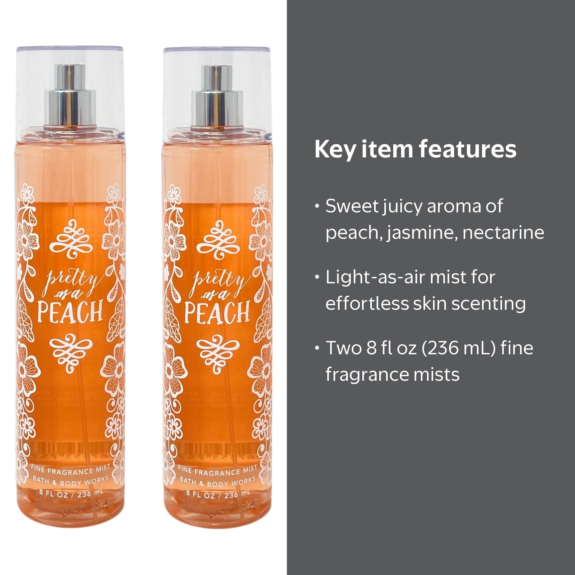 Bath & Body Works Pretty As A Peach2本+2 Bath and Body Works Pretty As A Peach Fine Fragrance Mist 2 Piece