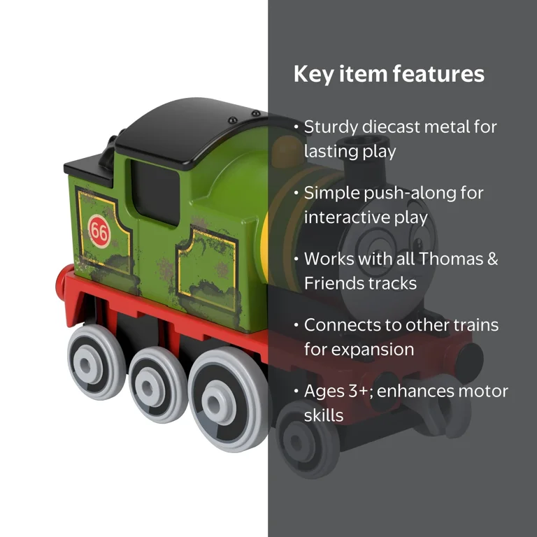 Thomas & Friends Toy Train, Whiff Diecast Metal Engine, Push-Along