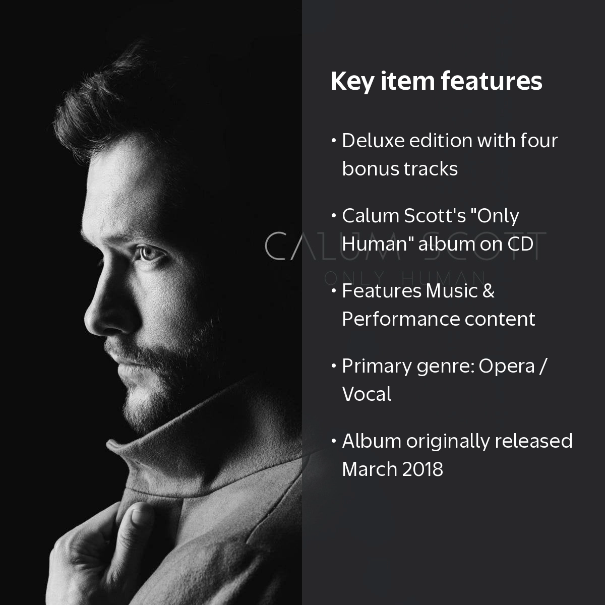 Calum Scott - Only Human Deluxe Edition CD - Opera/Vocal with