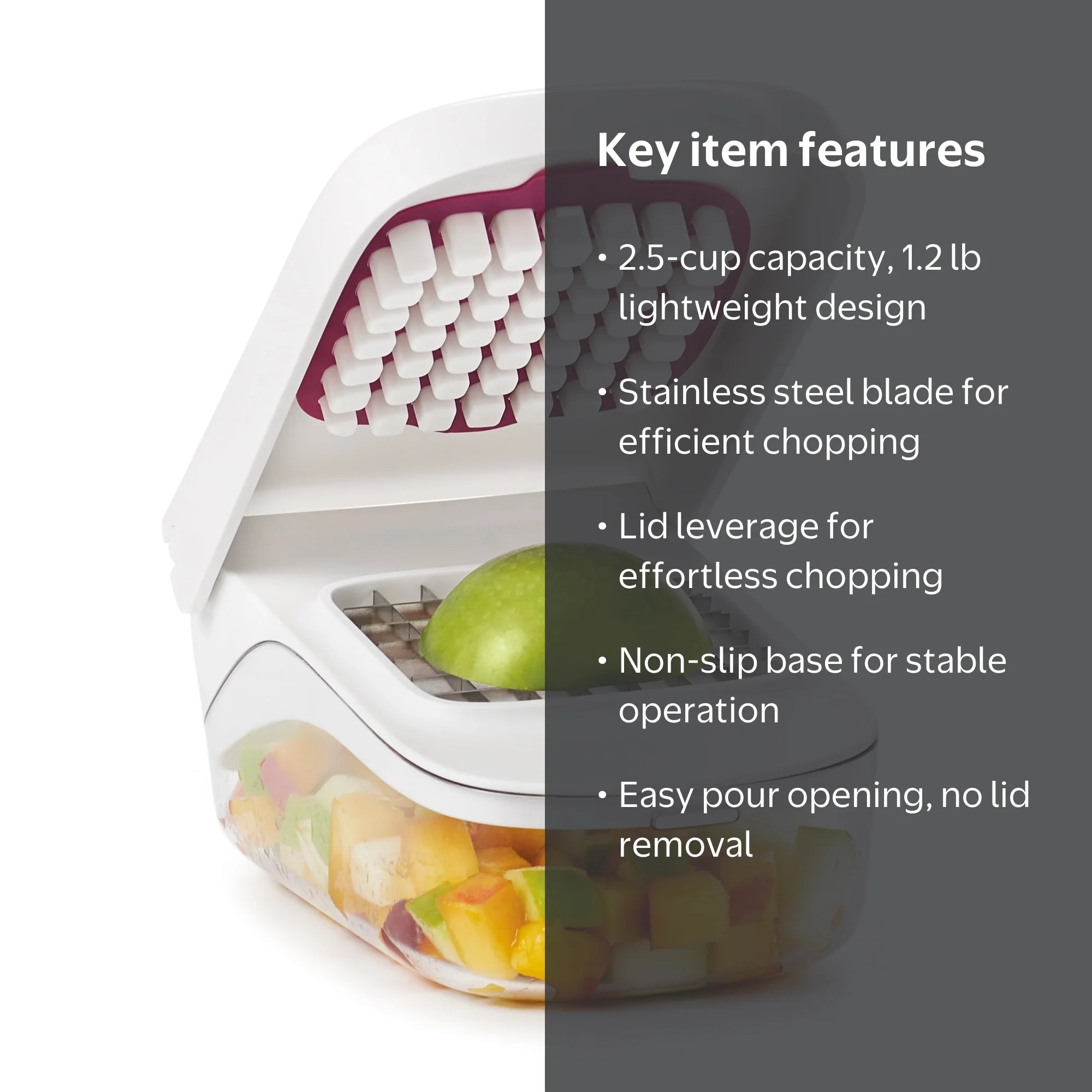 OXO Softworks Vegetable Chopper with Stainless Steel Blade, 2.5