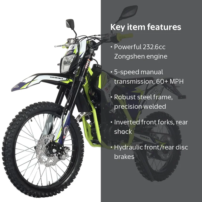 X-Pro, Dirt Bike, Green, 250cc Titan DLX, 5 Manual Transmission