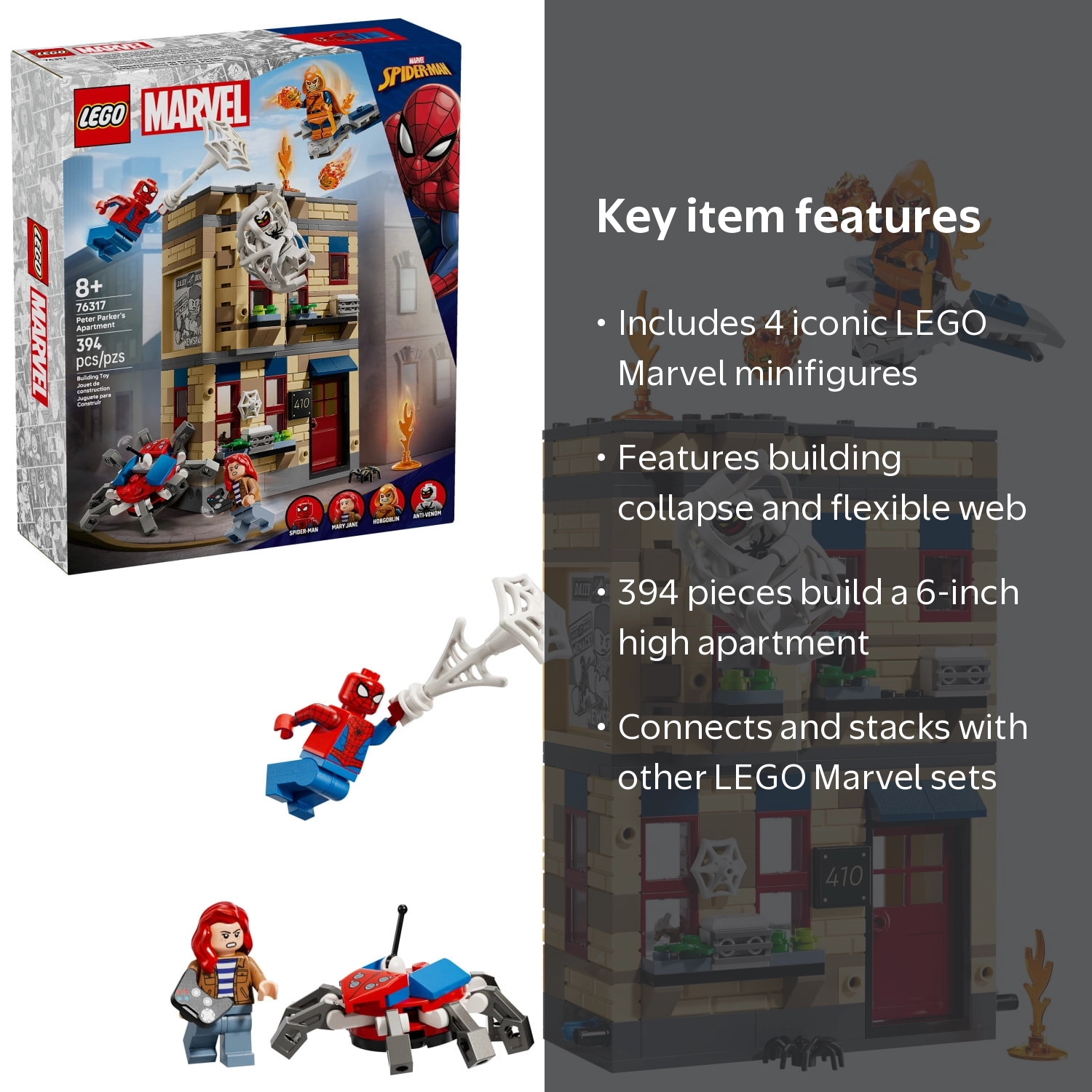LEGO, Marvel Peter Parker's Apartment, 76317, Web Trap and