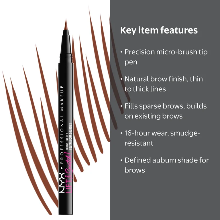 NYX NYX Professional Makeup Lift and Snatch Eyebrow Tint Pen, Auburn
