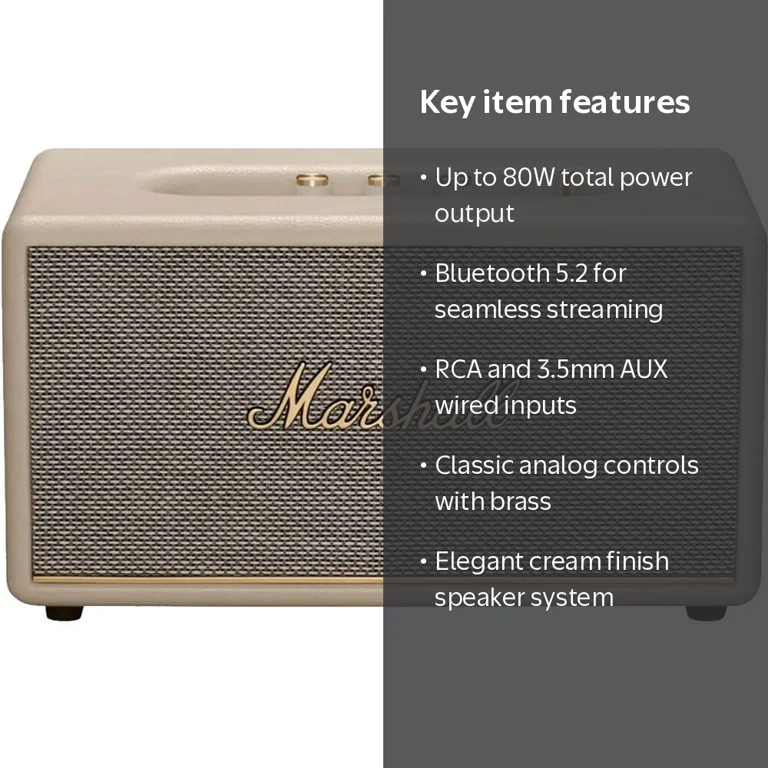Marshall, Stanmore III Bluetooth Speaker System, Off-White