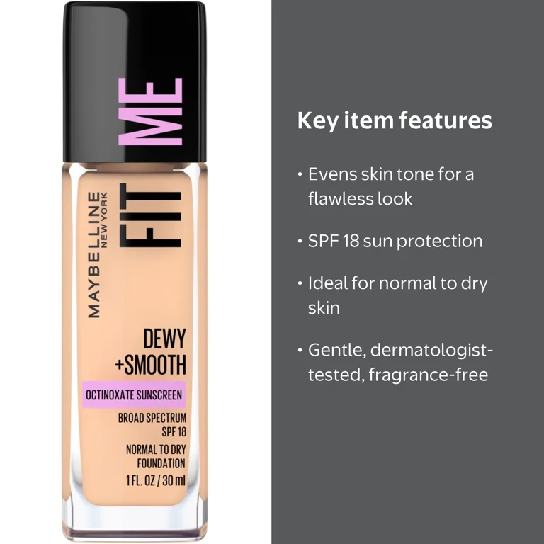 Maybelline, Foundation, Classic Ivory 1 fl. oz., Dewy + Smooth