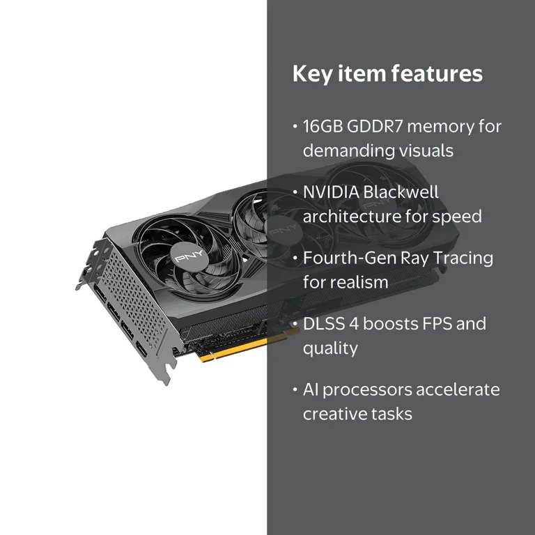 PNY NVIDIA GeForce RTX™ 5070 Ti OC Triple Fan, Graphics Card 16GB