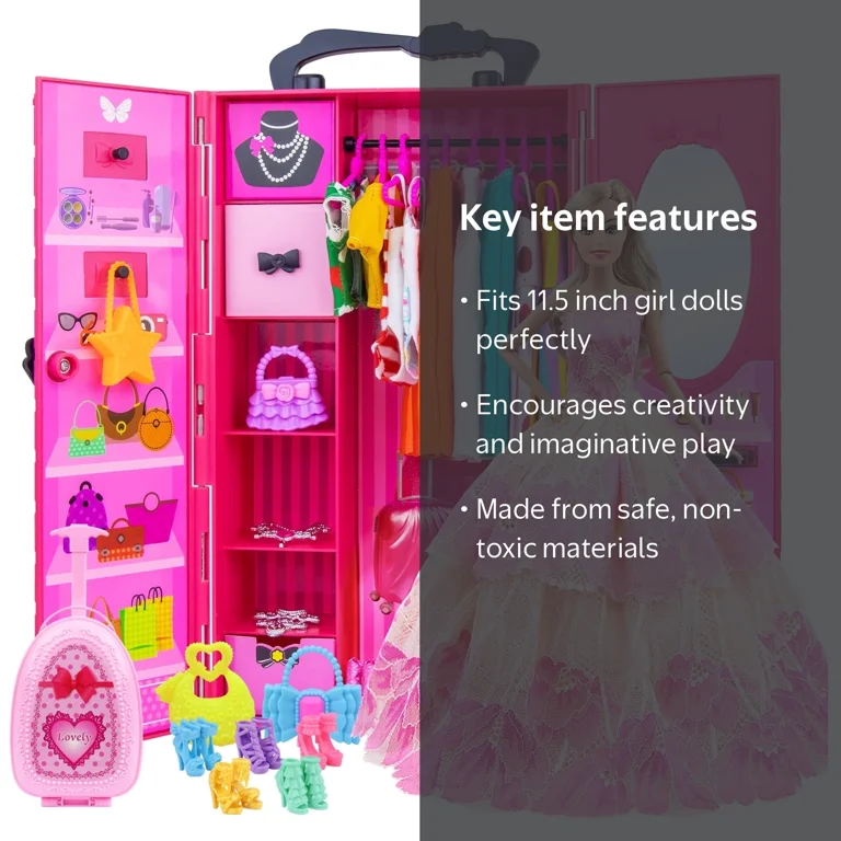 Zita Element, Doll Closet, Red, 11.5 Inch Doll, 101 Pcs - Walmart.com