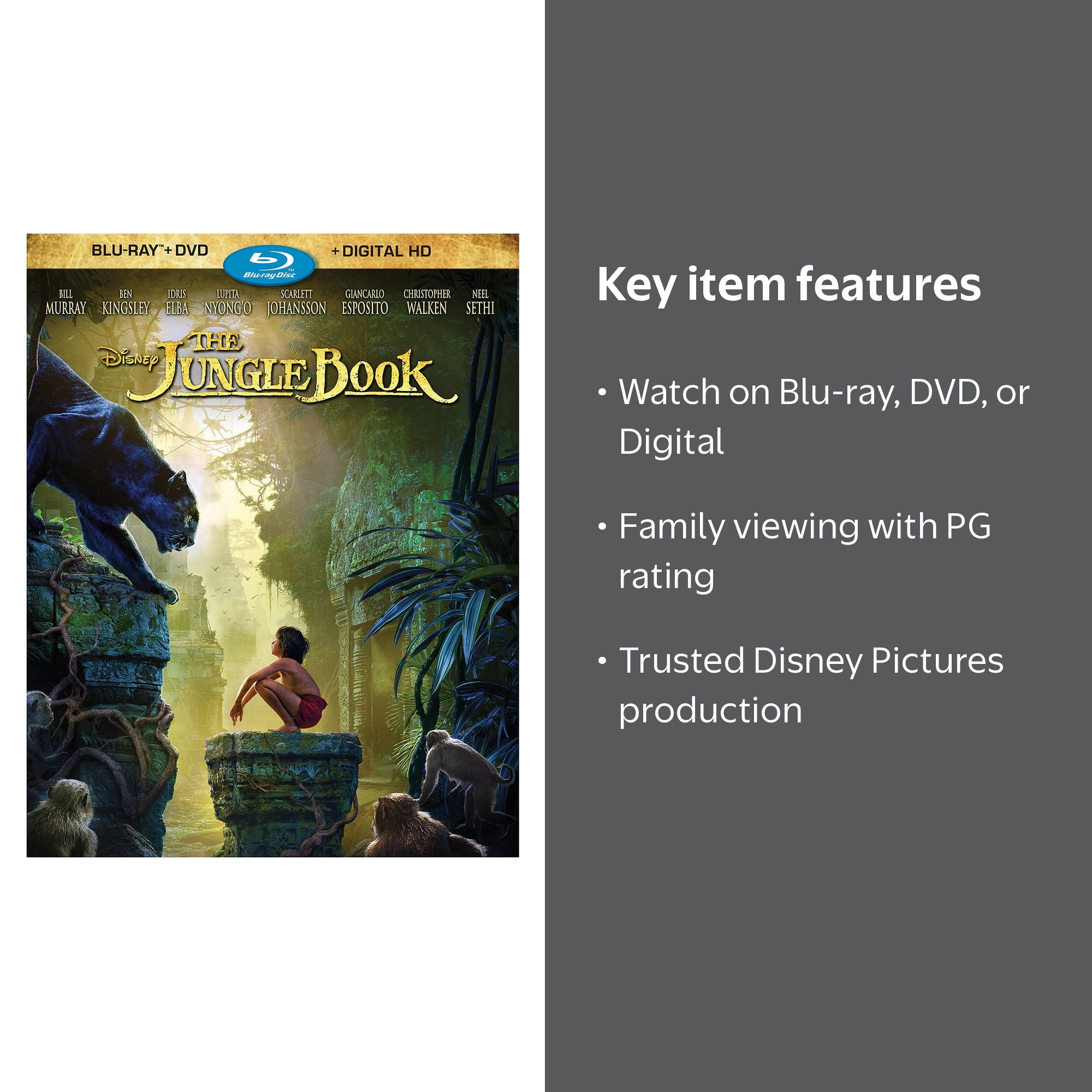 The Jungle Book (Blu-ray + DVD + Digital Copy) - Walmart.com