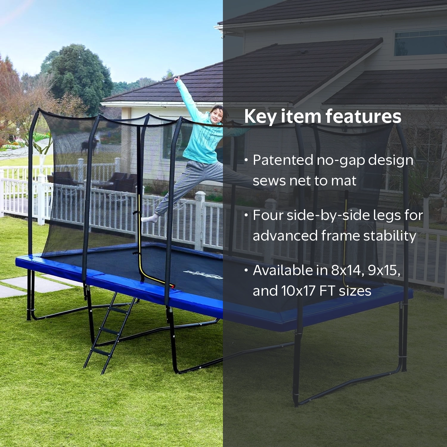 Buppan.☆彡 Zupapa, Trampoline, 9x15FT Rectangle, Outdoor Safety and