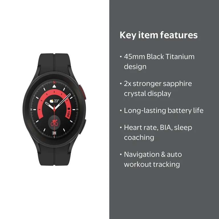 Samsung, Smart Watch, Galaxy Watch5 Pro 45mm, Bluetooth Black