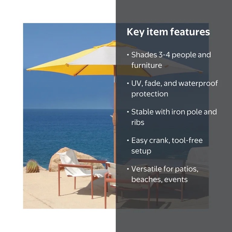 blissun patio umbrella 9ft Motorized Market Umbrella w/ Base, Beige powe LED lighting Shade Solutions: How to Pick