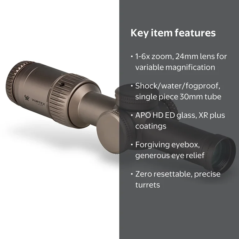 Vortex Optics Razor HD Gen II-E 1-6x24 Riflescope with Extended