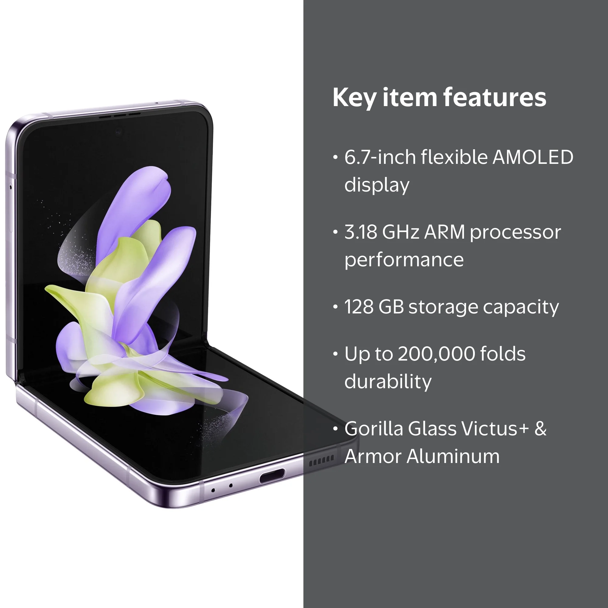 Samsung Galaxy Z Flip4 5G, Dual-SIM, 8GB/128GB, OLED 6.7