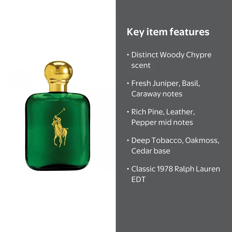Ralph Lauren Polo Eau De Toilette Spray for Men, 1 Ounce, Woody