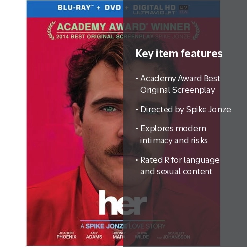Warner Bros Her Blu-ray, 2013, Drama, Joaquin Phoenix, Rated R