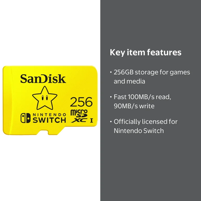 SanDisk 256GB microSDXC UHS-I Memory Card for Nintendo Switch