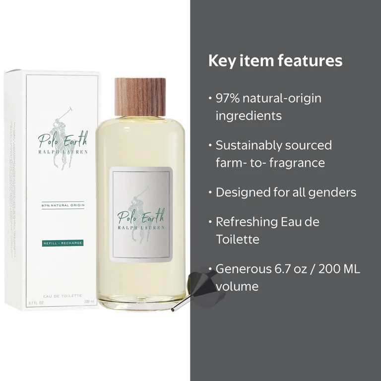 Ralph Lauren Polo Earth 6.7 oz EDT Refill Unisex Perfume - Walmart.com