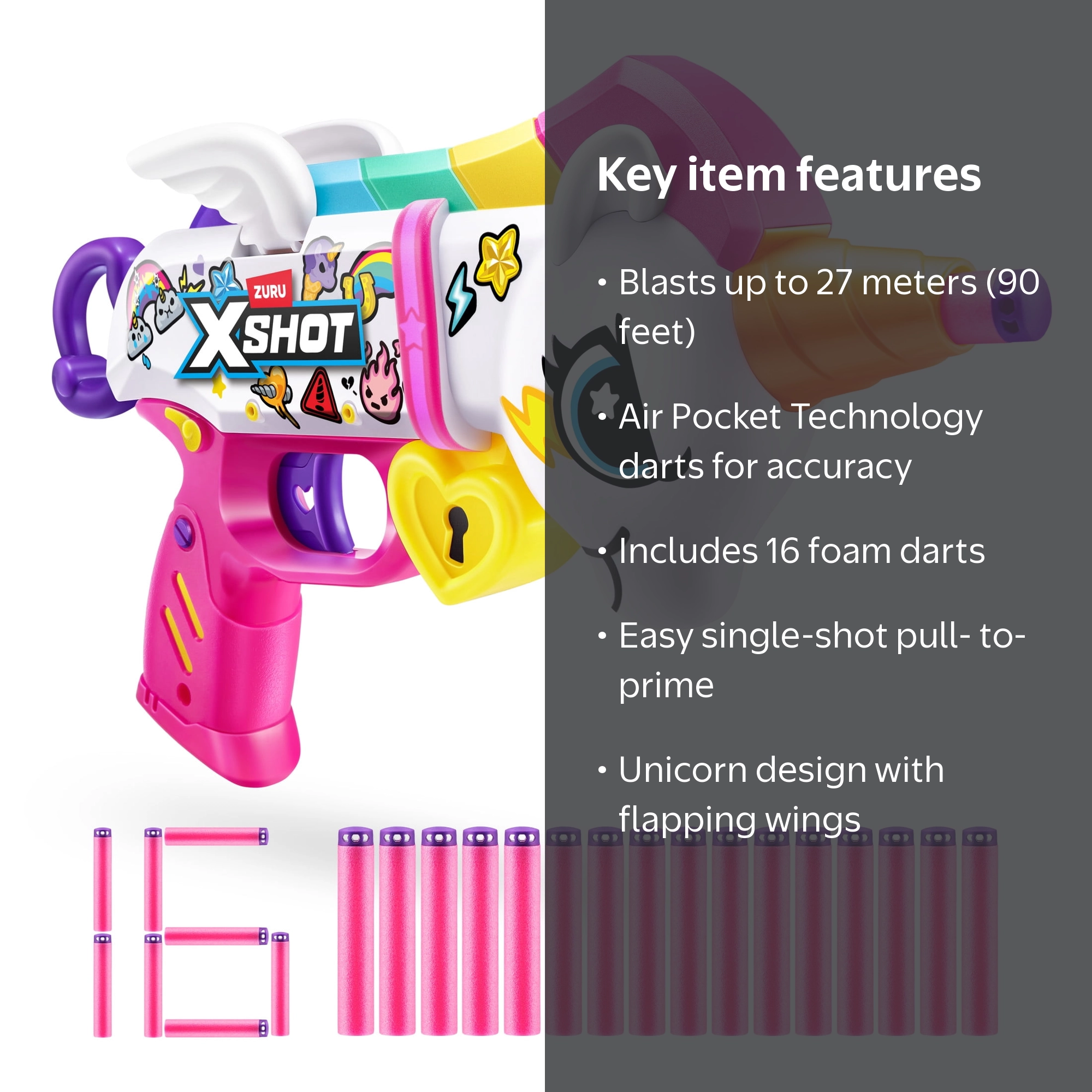XSHOT, Blastercorn, 16 Darts, Air Pocket Technology Foam Darts