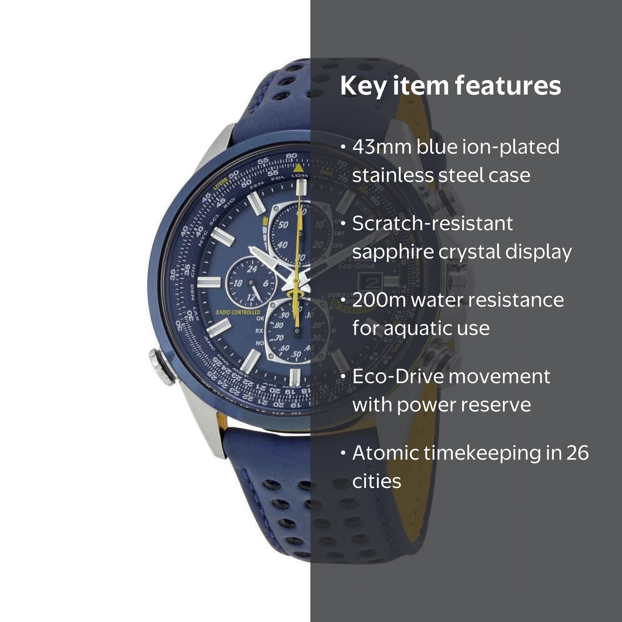 Citizen Eco-Drive Men's Watch, Blue Angels Chronograph, AT8020-03L