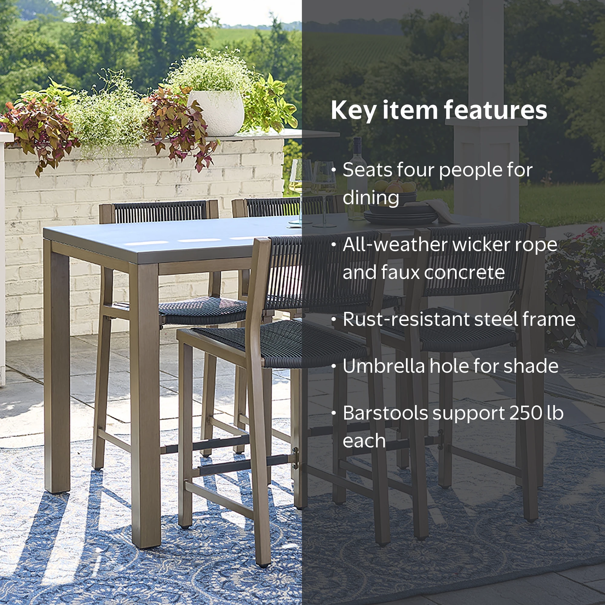 Free Shipping! Better Homes & Gardens Tarren 5-Piece High Outdoor
