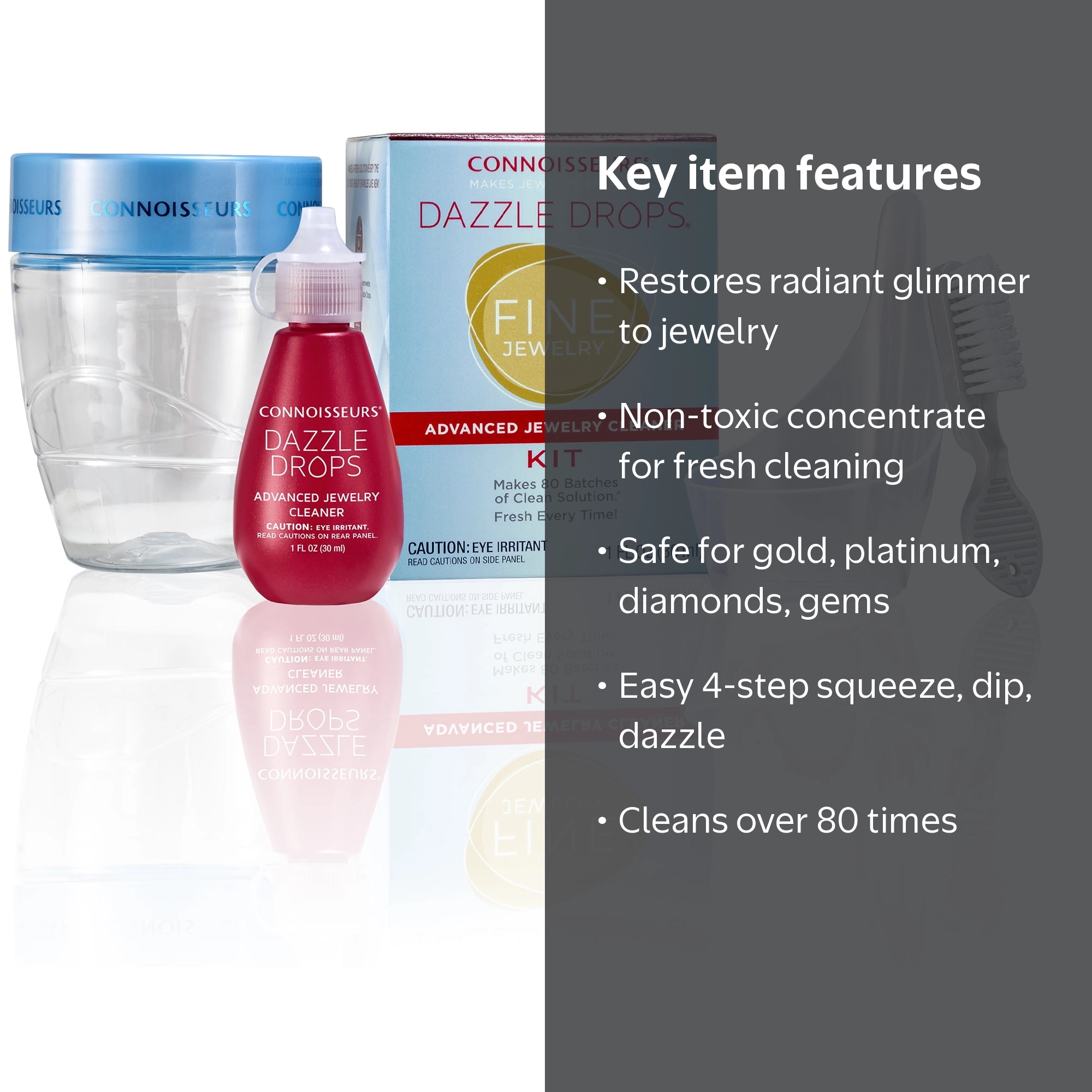 Connoisseurs Dazzle Drops Jewelry Cleaner Kit, 1 oz - Walmart.com