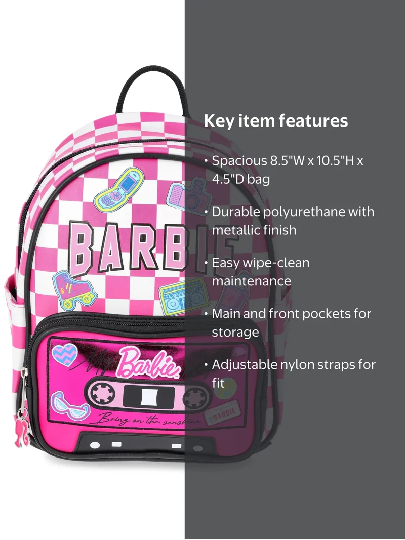 barbie extra mini backpack AI ACCESSORY INNOVATIONS Iconic Vegan Leather Cosplay Purse, 10.5 Inch, Barbie Pink : Clothing, Shoes & Jewelry Lightweight and functional Barbie Play My Music Women's
