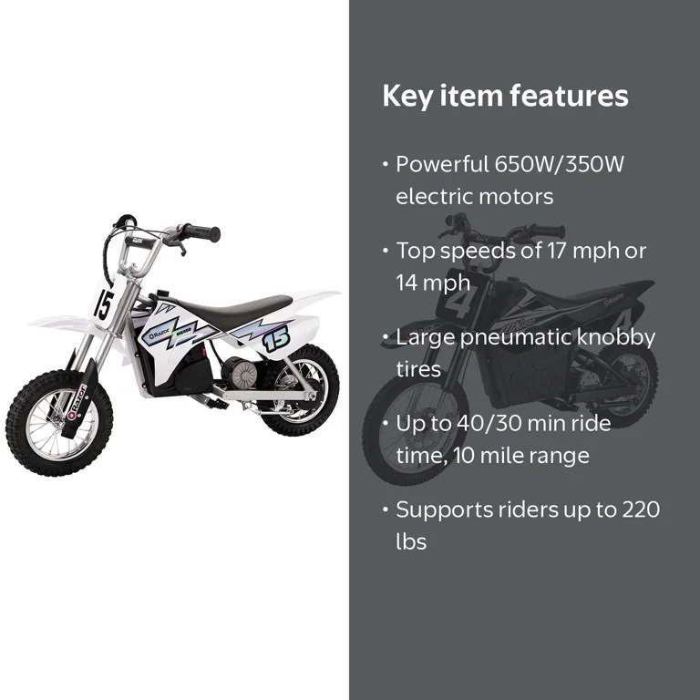 Razor, Dirt Bike, MX650, Off Road Electric Motocross Motorcycle