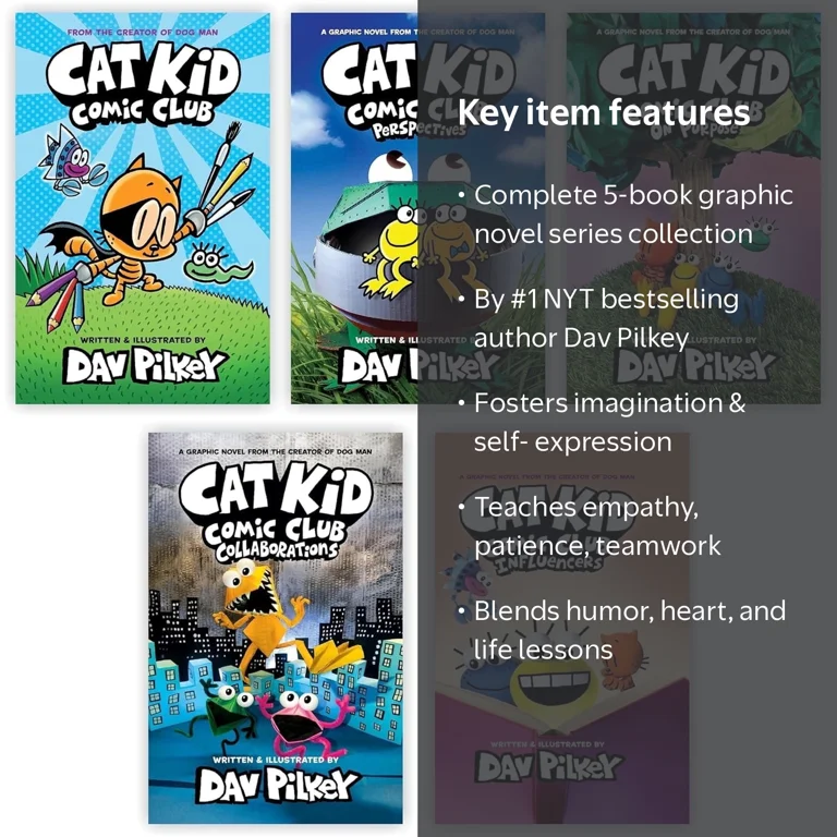 Books LTD, The Cat Kid Comic Club Collection, Book Set of 5