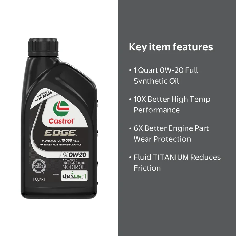 Castrol EDGE 0W-20 Advanced Full Synthetic Motor Oil, 1 Quart
