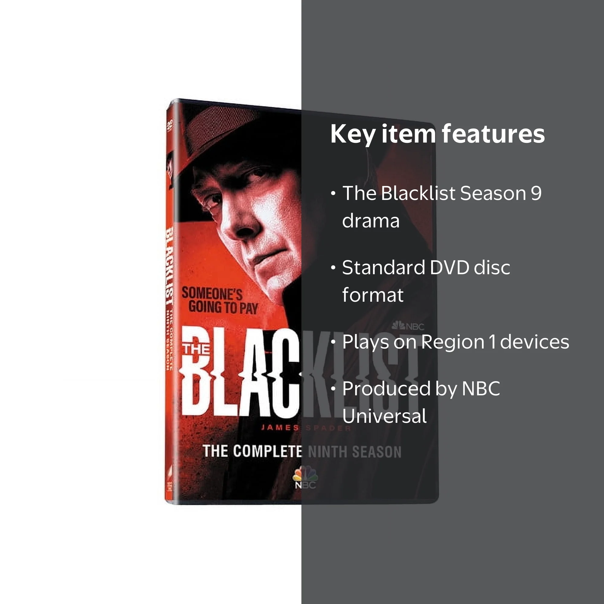 NBC Universal The Blacklist Season 9 DVD Drama Complex Criminal