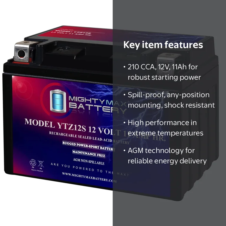 YTZ12S 12V 11AH Battery for Honda NC700X 2012-2014 - Walmart.com