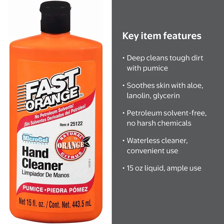 Fast Orange, Micro Gel Pumice Hand Cleaner, Orange Scented, 15 oz
