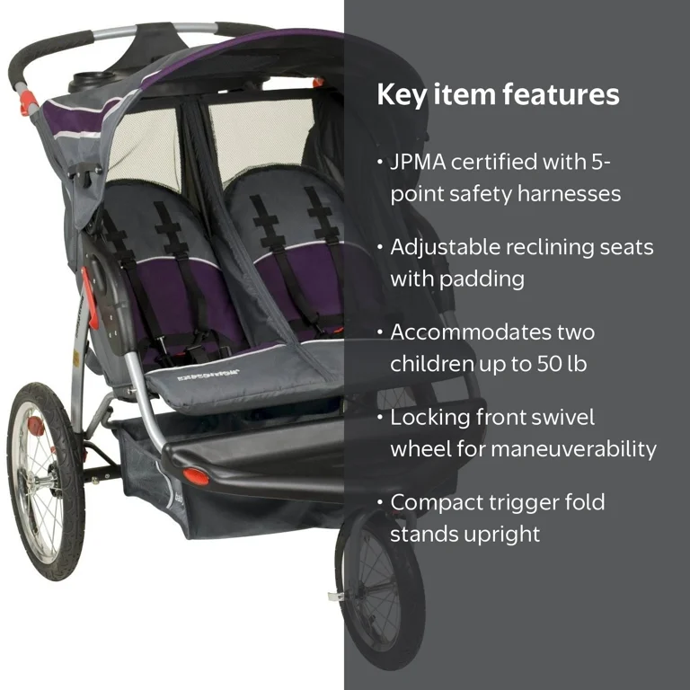 Baby Trend, Expedition DJ96715R Elixer Lightweight Double Jogger
