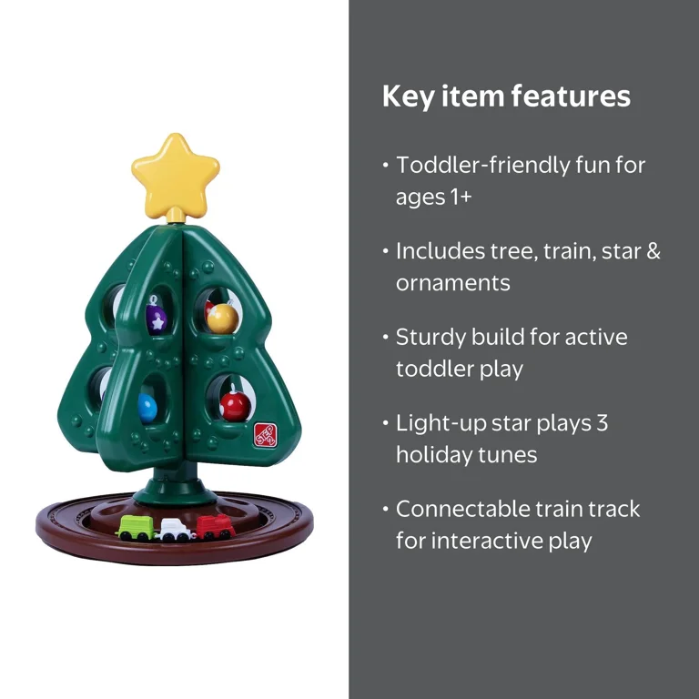 Step2 My First Christmas Tree with Toy Train Light Up Star 8 Bonus