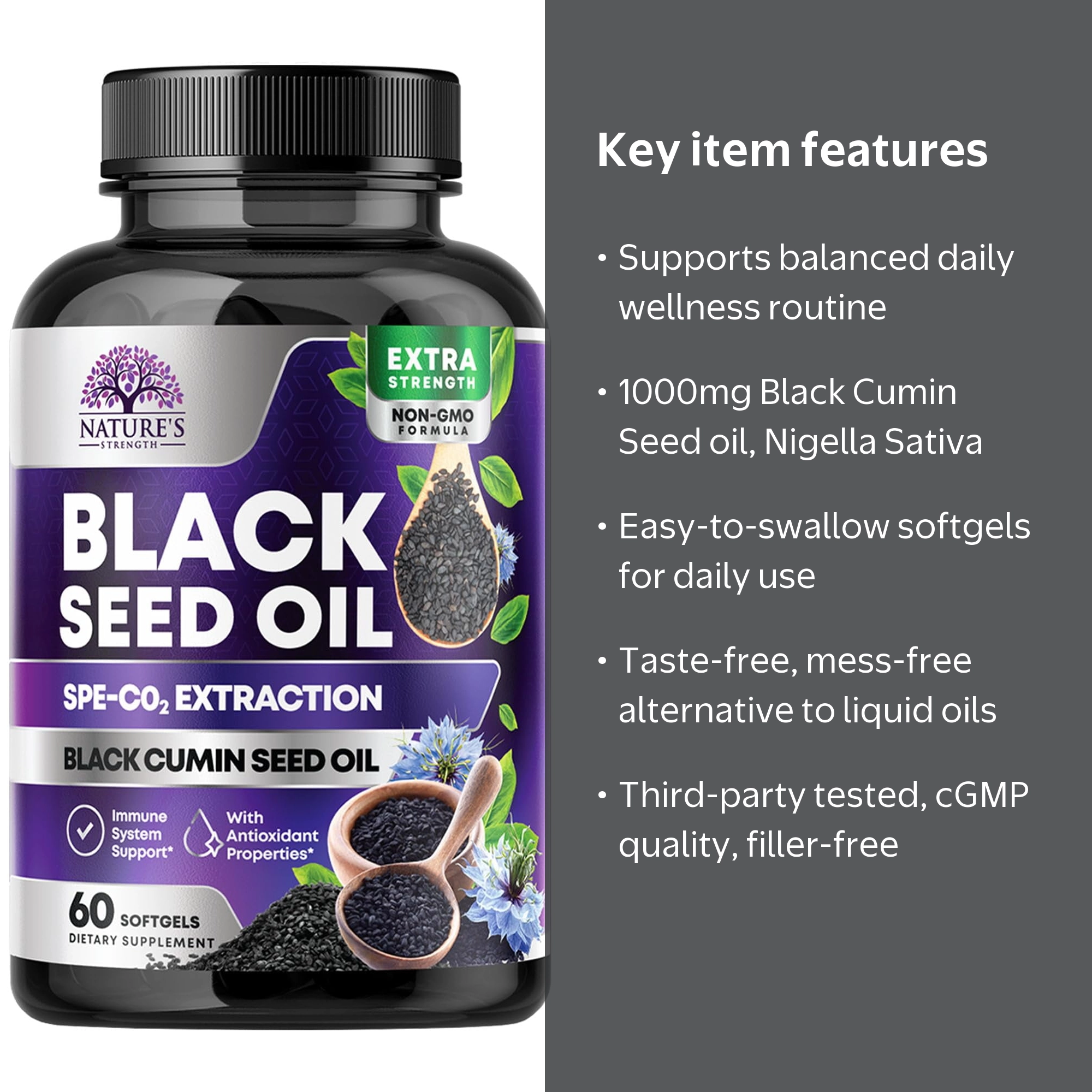Black Seed Oil Capsules 1000mg with Thymoquinone