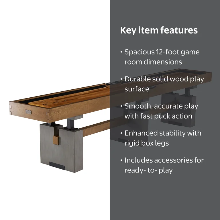 Free Shipping! Barrington Billiards 12 ft Clayborne Shuffleboard