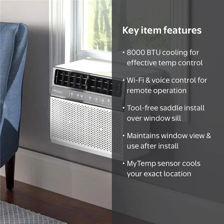 家庭用エアコン Homestead 8000 BTU Window Air Conditioner with Wi-Fi and Voice