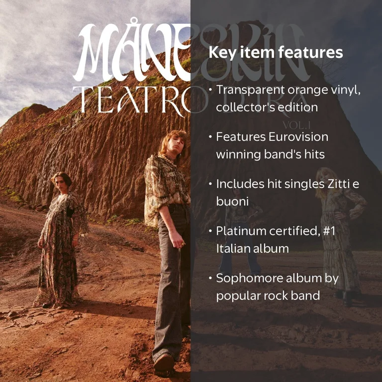 Maneskin - Teatro D'Ira: Vol. I, Transparent Orange Vinyl Record