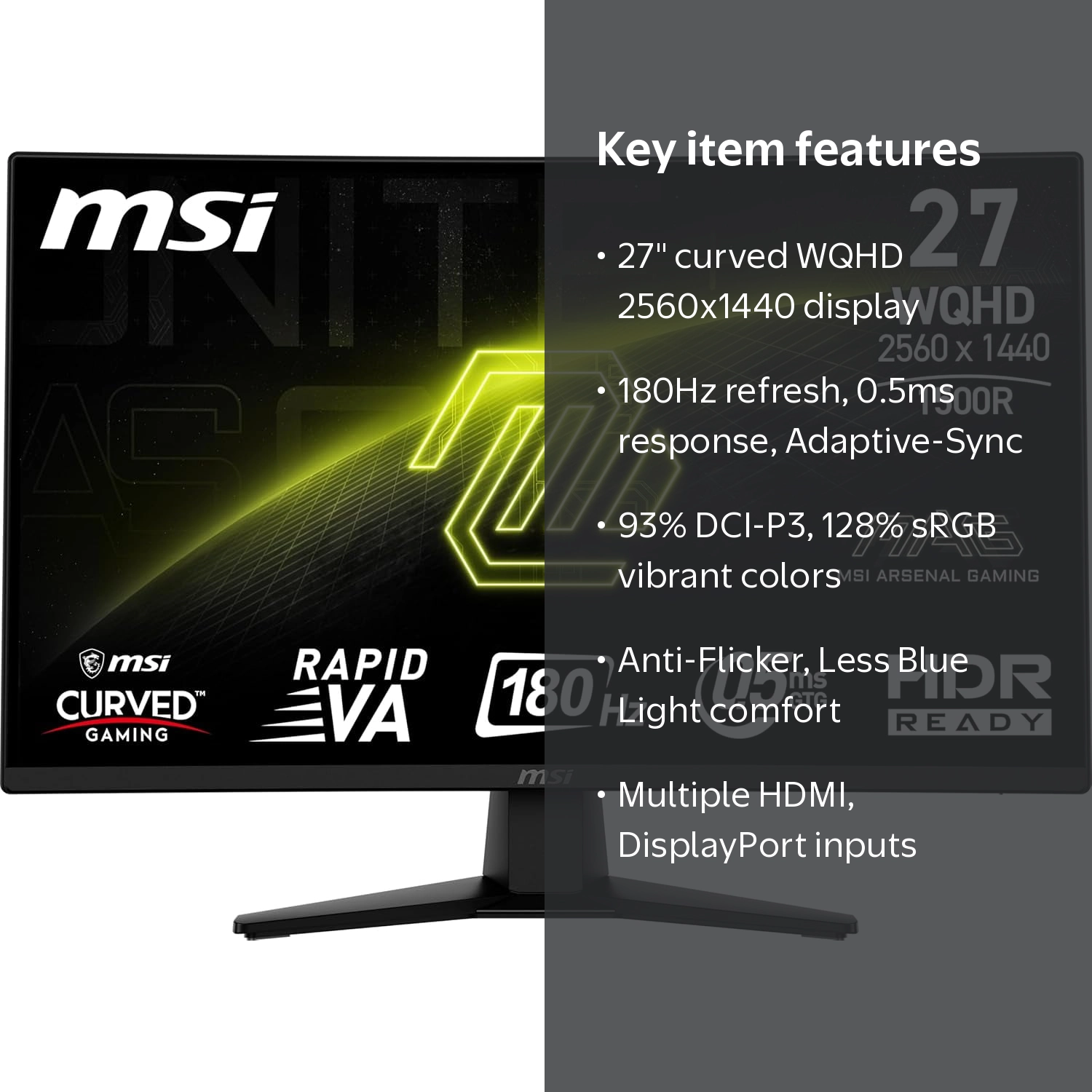 MSI, Gaming Monitor, MAG 274CQFW, 27