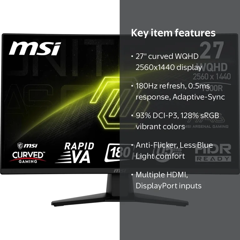 MSI, Gaming Monitor, MAG 274CQFW, 27