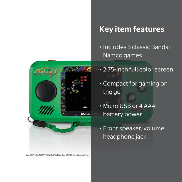 My Arcade, Handheld Console, Galaga Pocket Player, 3 Games